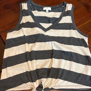 Socialite striped front tie tee